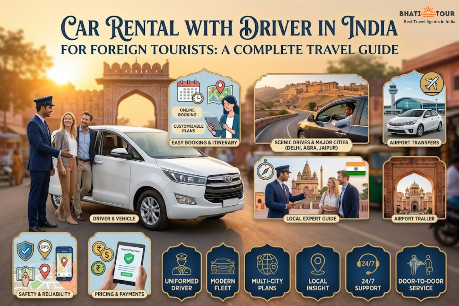car rental with driver in india